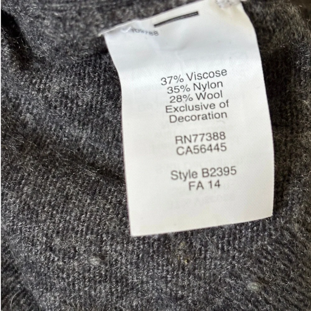 J. Crew Wool Blend‎ Sweater Sz M Gray Black Elbow Patches Two Tone Side Button